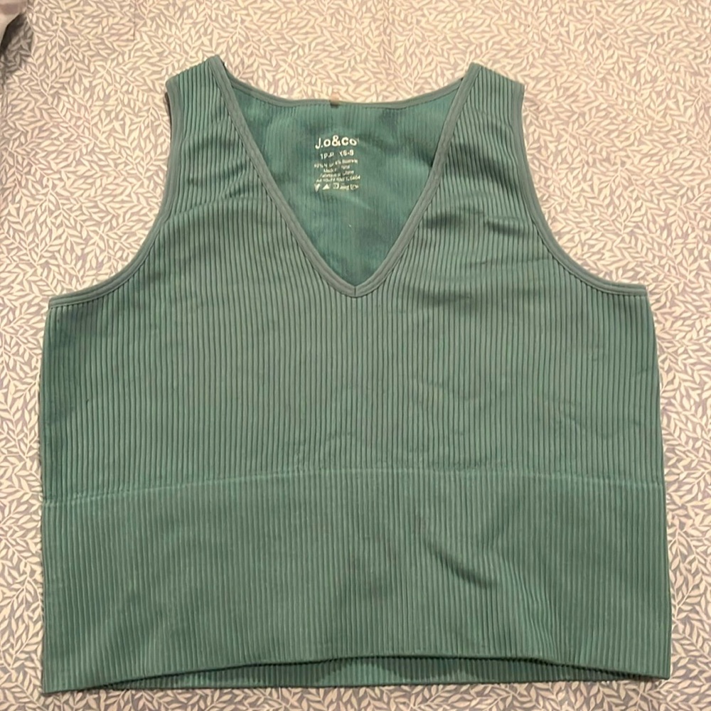 3/$10 Green ribbed tank